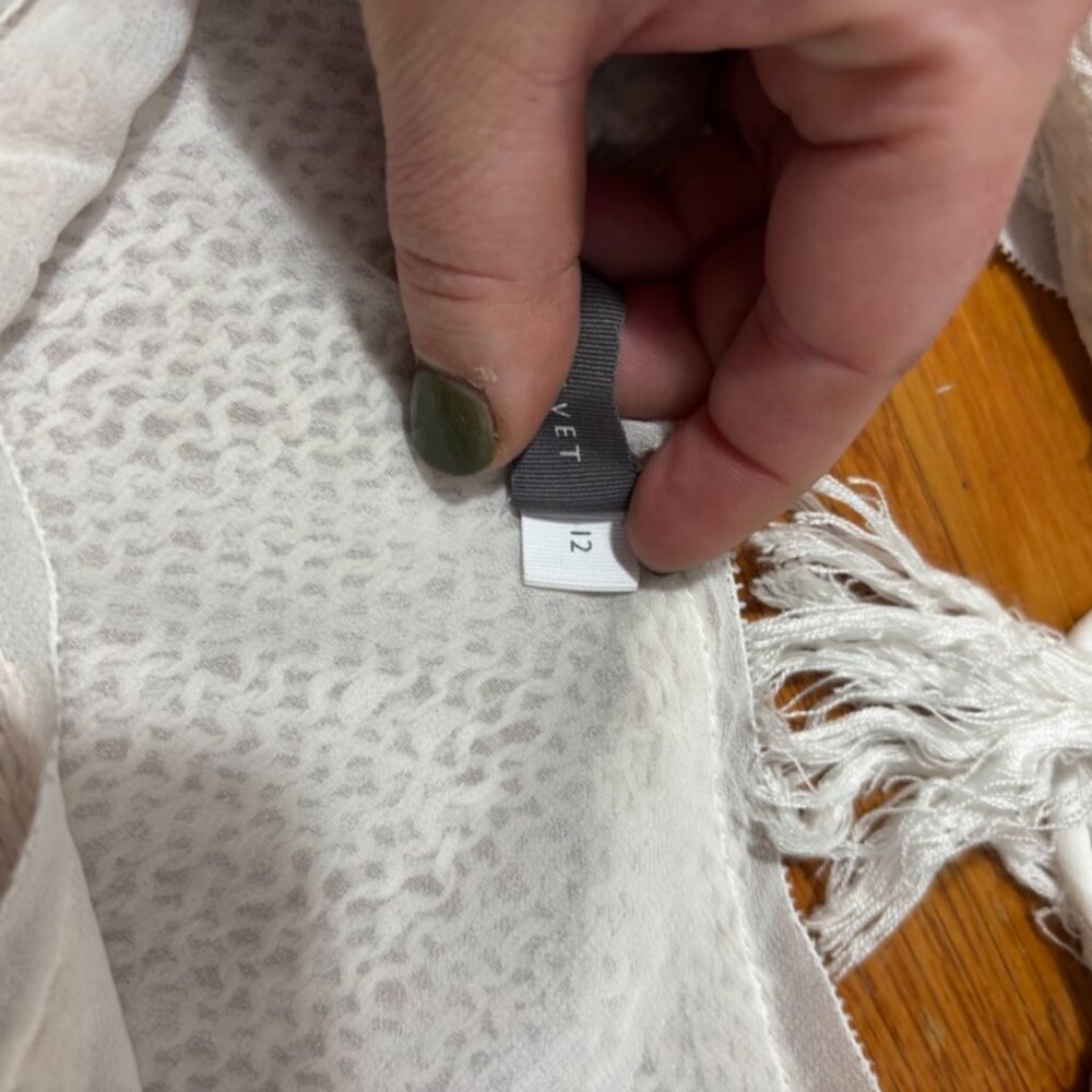 Mint Velvet Knit Open Back Cream Colored Top Blouse Size 12 - Picture 8 of 13